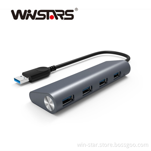 4 Ports USB 3.0 Hub Aluminum Design Multi-function USB Dock